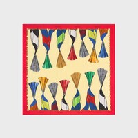 ผ้าผืนสี่เหลี่ยมผ้าไหมทวิลล์ - สีเหลือง/สีแดง/สีขาว -  - 1 | CELINE