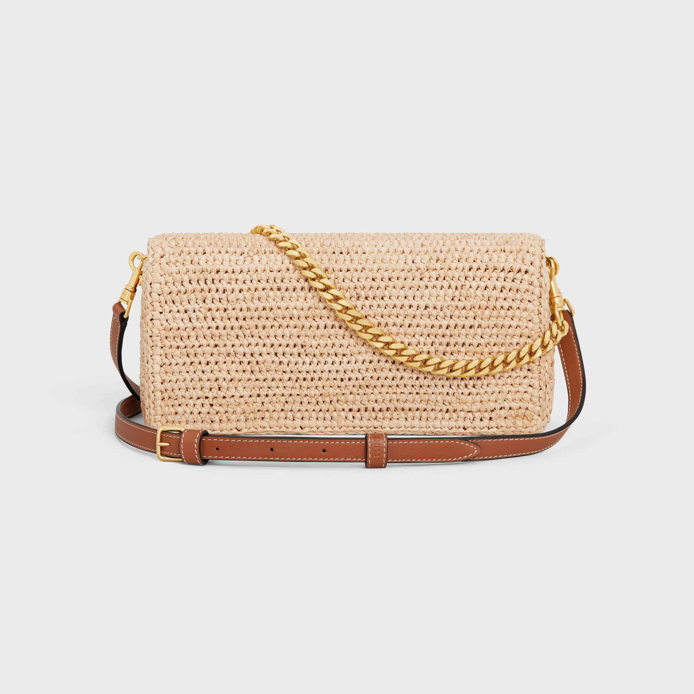 関税込 ハンドバッグ CELINE MULTIPOCHETTE IN RAFFIA handbag MULTIPOCHETTE IN RAFFIA - NATURAL / TAN | CELINE