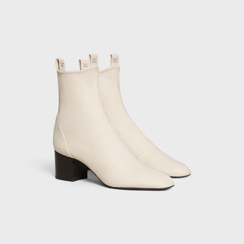 CHERI - ZIPPED BOOT IN Stretch Lambskin - IVORY -  - 1 | CELINE