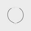 Knot Halskette aus Kalbsleder und Messing mit Rhodium-Finish - SCHWARZ / SILBER -  - 1 | CELINE