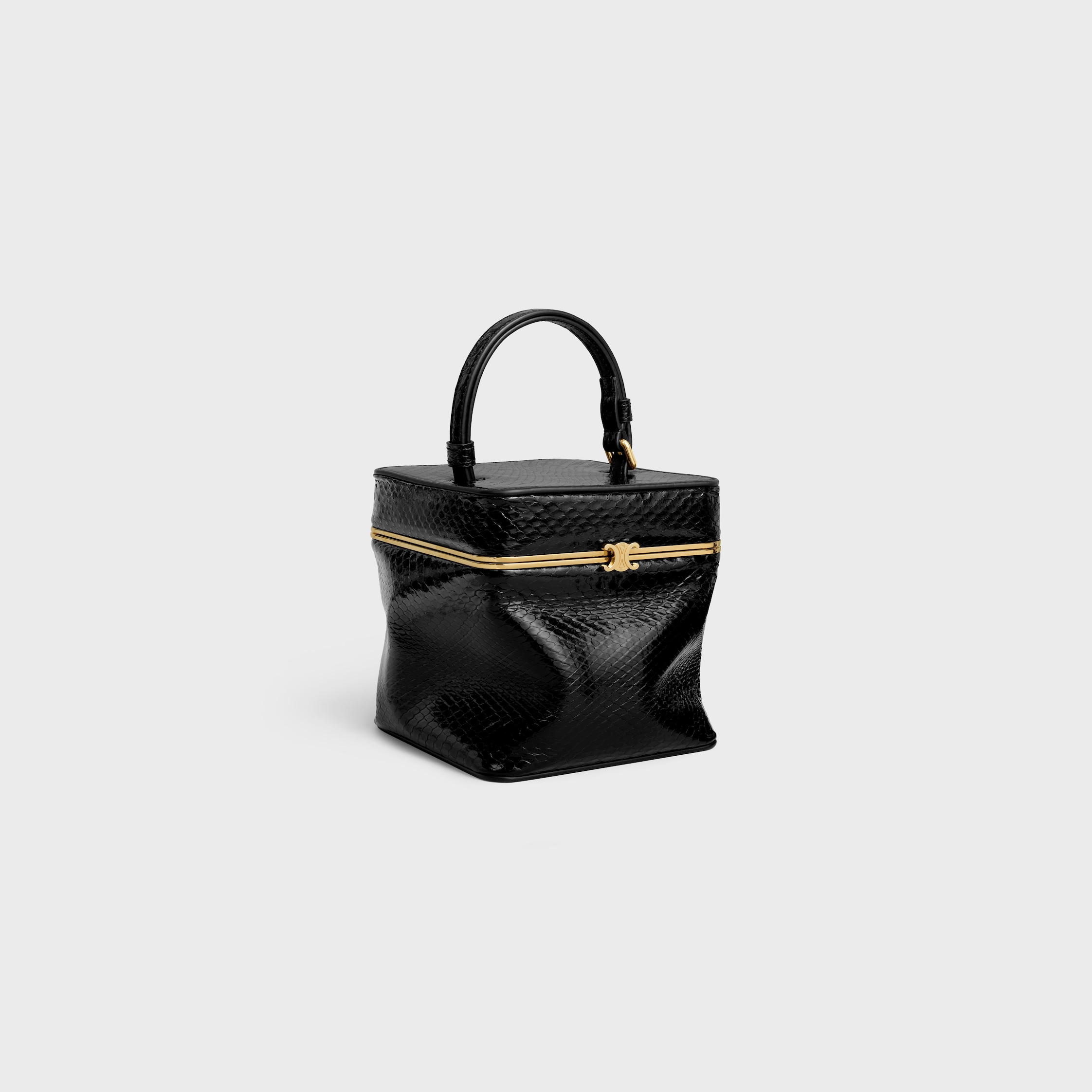 美品✨ セリーヌ パイソン レザー ポーチ付き トートバッグ ブラック キューブ / パイソン - ブラック | CELINE
