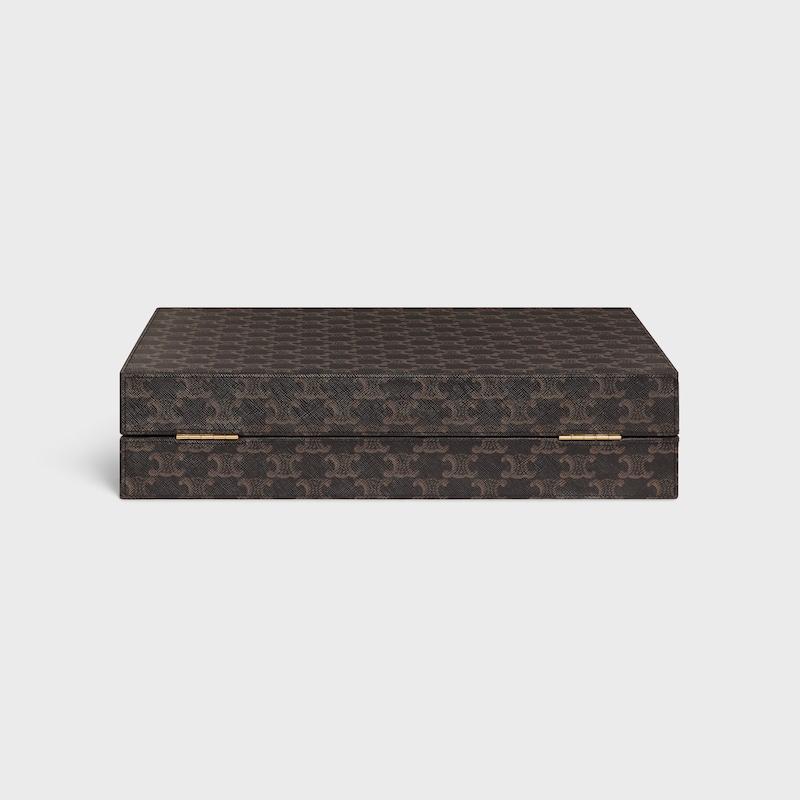 BACKGAMMON IN TRIOMPHE CANVAS - BLACK / TAN - TRAVEL - 1 | CELINE