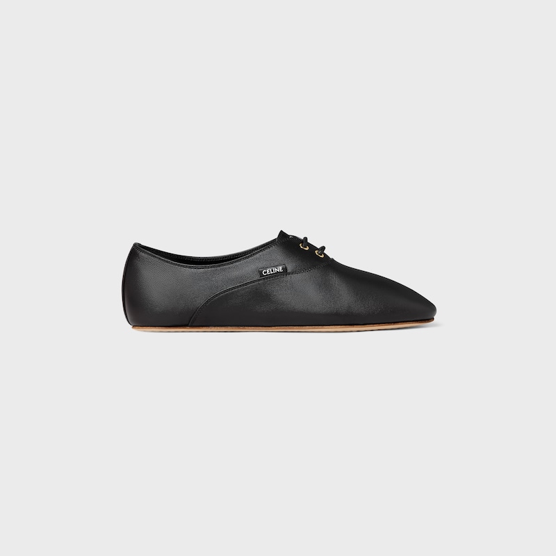 BALLET LACE-UP SHOE IN LAMBSKIN - BLACK -  - 1 | CELINE