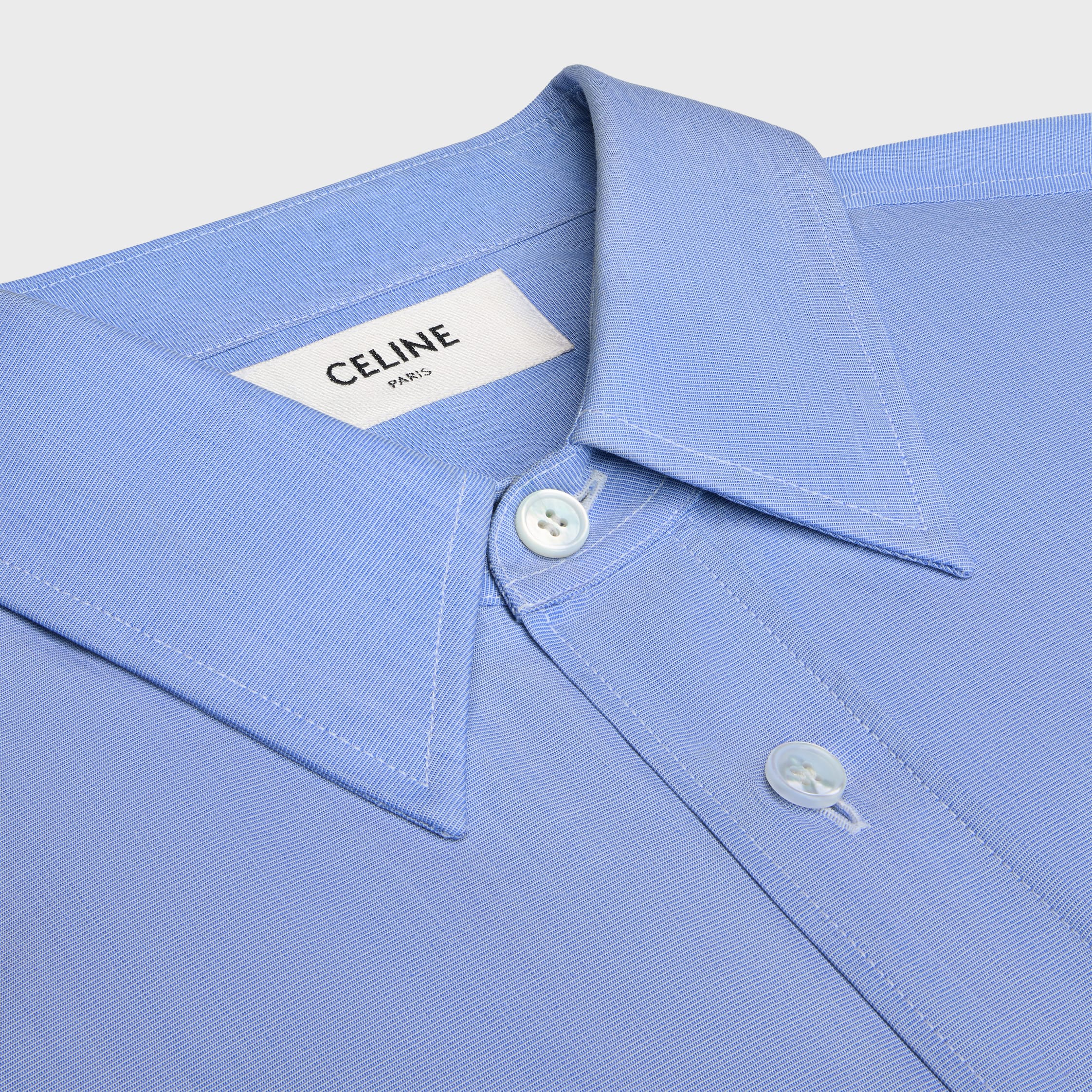 CELINE セリーヌ/バンドカラーストライプ柄シャツ/サイズ34 ブルー×ホワイト 水色/レディース/FB3894 Celine shirt stripe blue - Gem