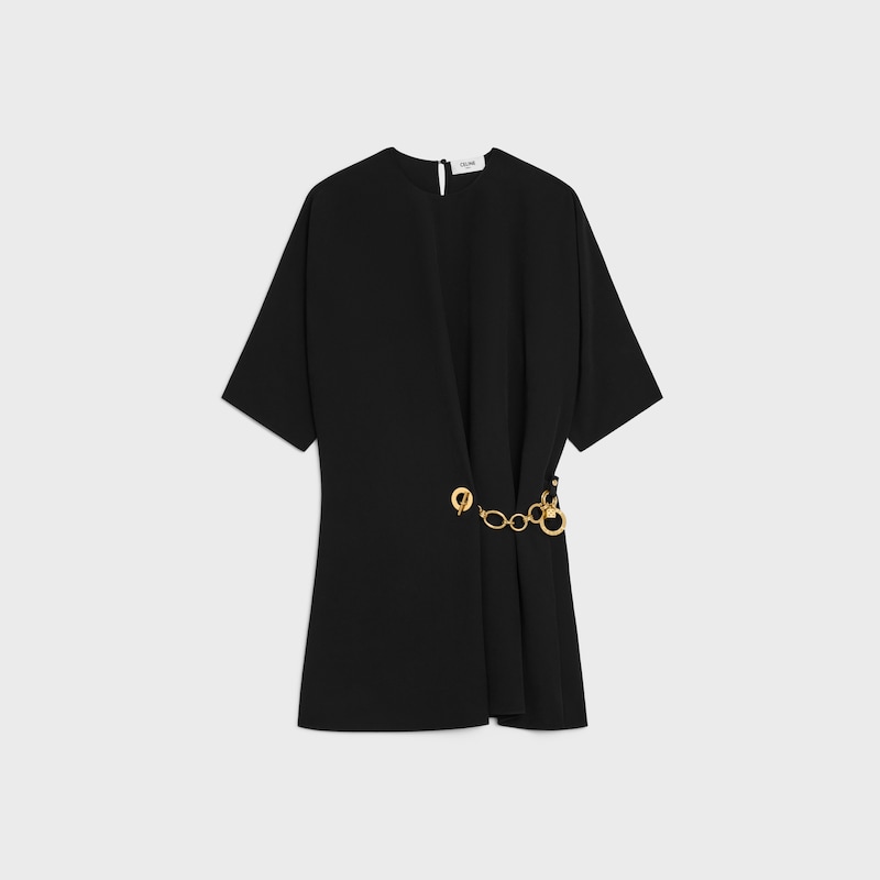 wrap dress IN CADY - BLACK -  - 1 | CELINE