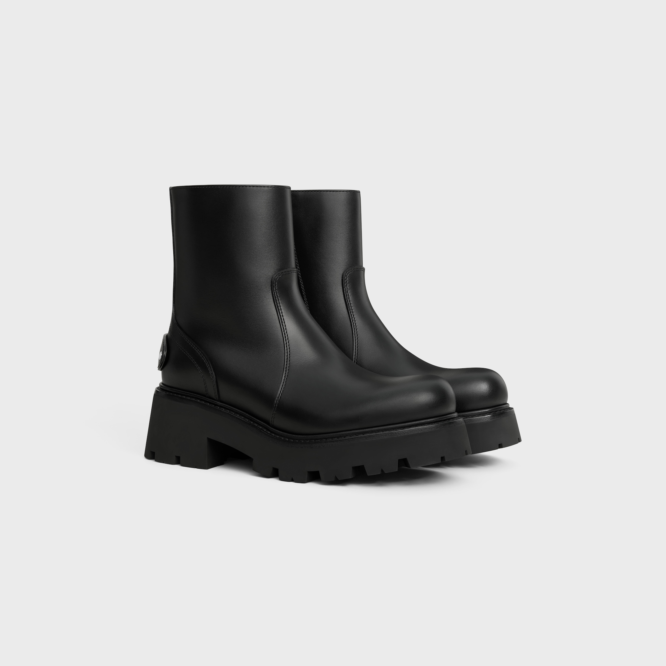 CELINE TRIOMPHE RANGERS ZIPPED BOOT in Calfskin - BLACK | CELINE