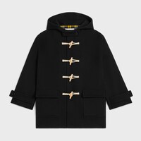 CELINE セリーヌ ファー付コーデュロイコート 40 ブラック ベルト付 CELINE セリーヌ ファー付コーデュロイコート 40 ブラック ベルト付