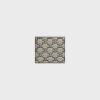 Bi-fold Wallet with Coin Compartment IN TRIOMPHE CANVAS AND CALFSKIN - BEIGE - TRIOMPHE CANVAS - 1 | CELINE
