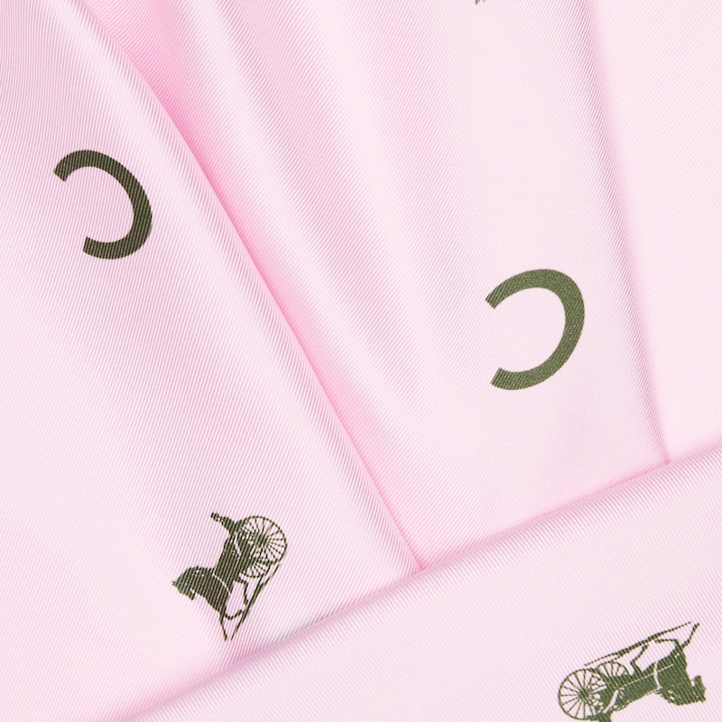 bandana IN silk twill - BLOSSOM PINK/KHAKI -  - 1 | CELINE