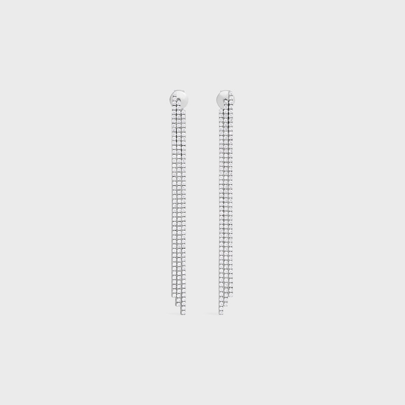 Tennis Cocktail Earrings in White Gold and Diamonds - White Gold & White - FINE JEWELLERY - 1 | CELINE