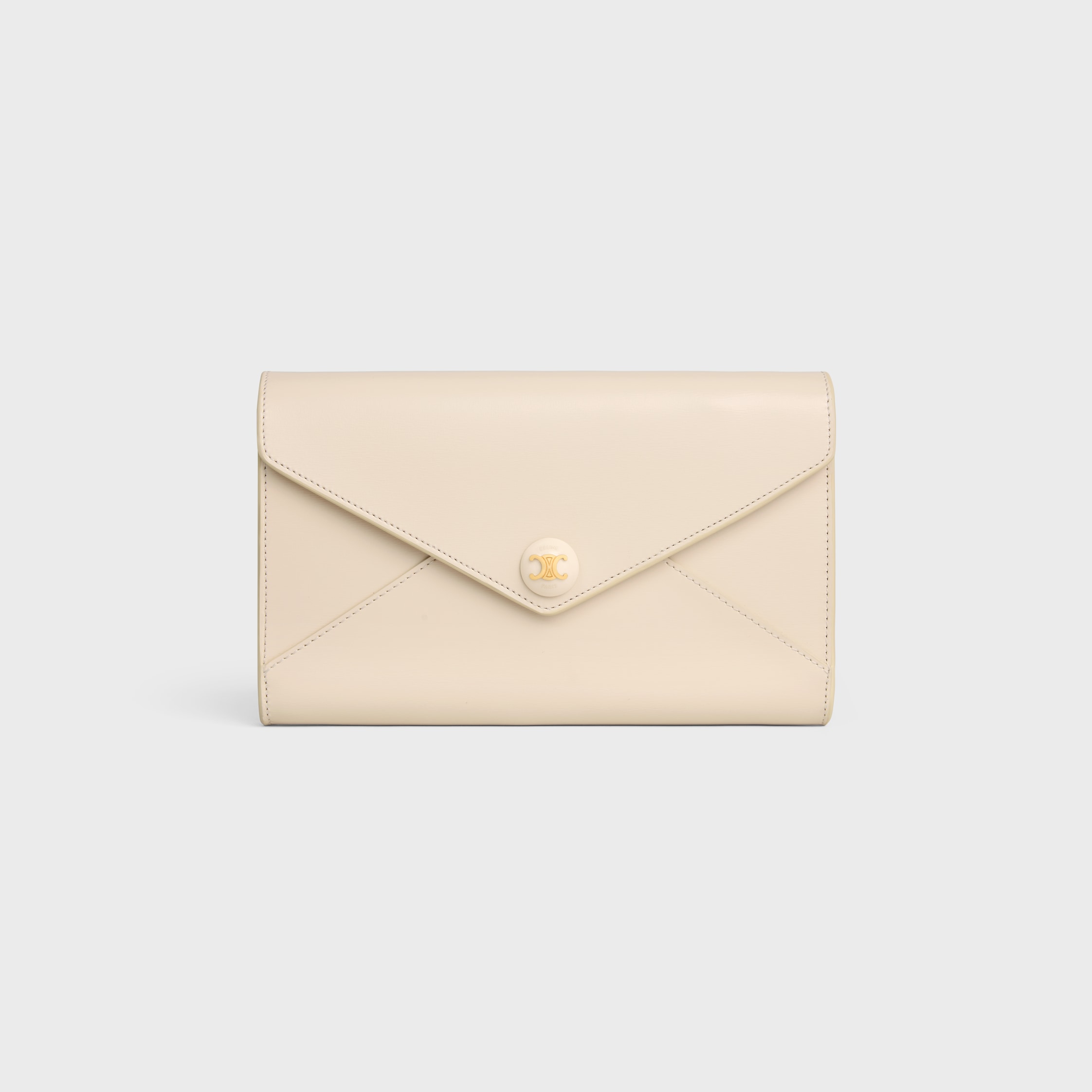 ENVELOPE WALLET ON CHAIN IN Shiny calfskin - CREAM | CELINE