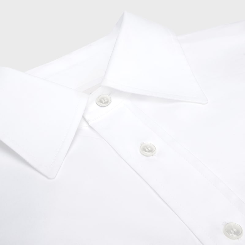 cropped shirt IN cotton poplin - OPTIC WHITE -  - 1 | CELINE
