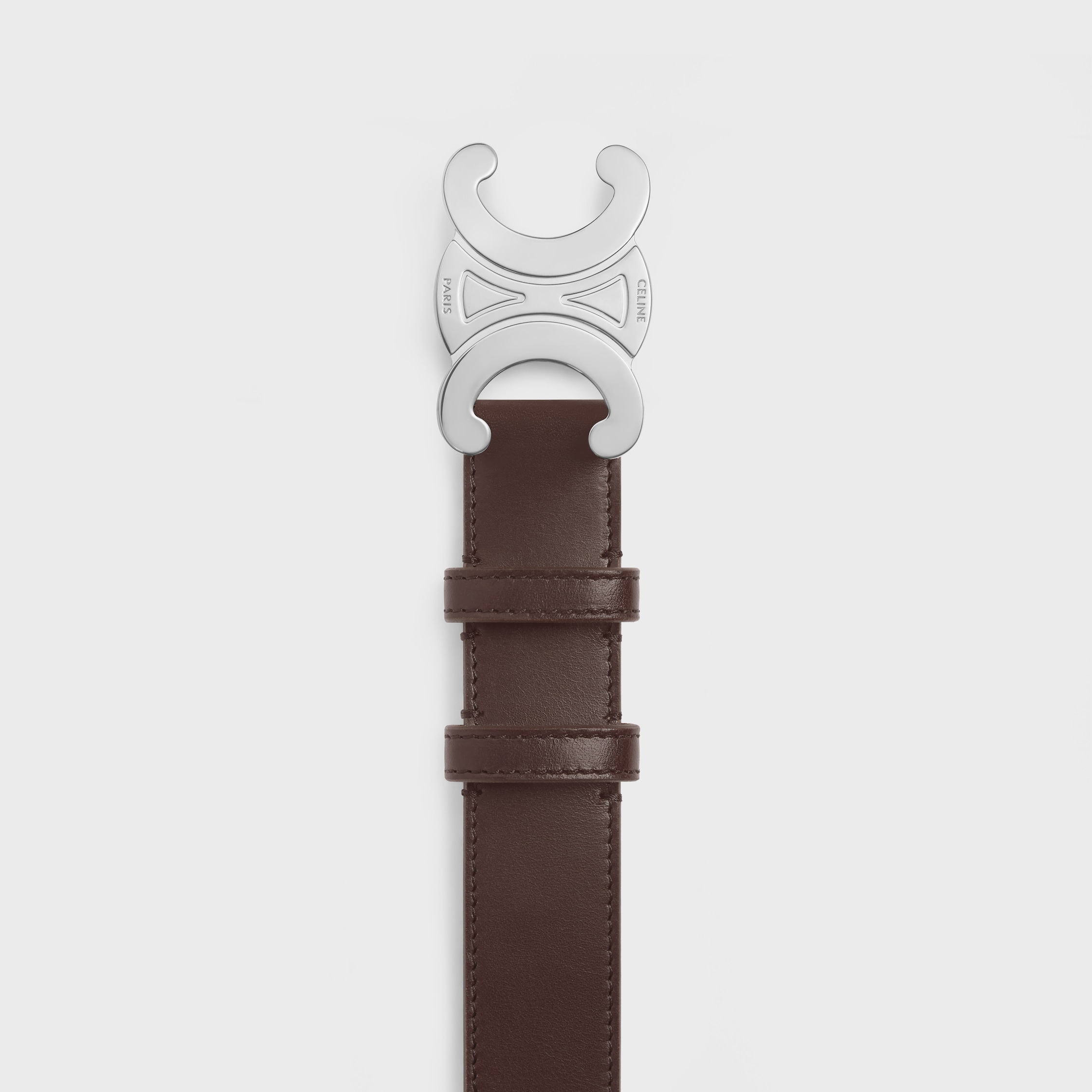 Large 30MM triomphe belt in VINTAGE CALFSKIN - DARK BROWN