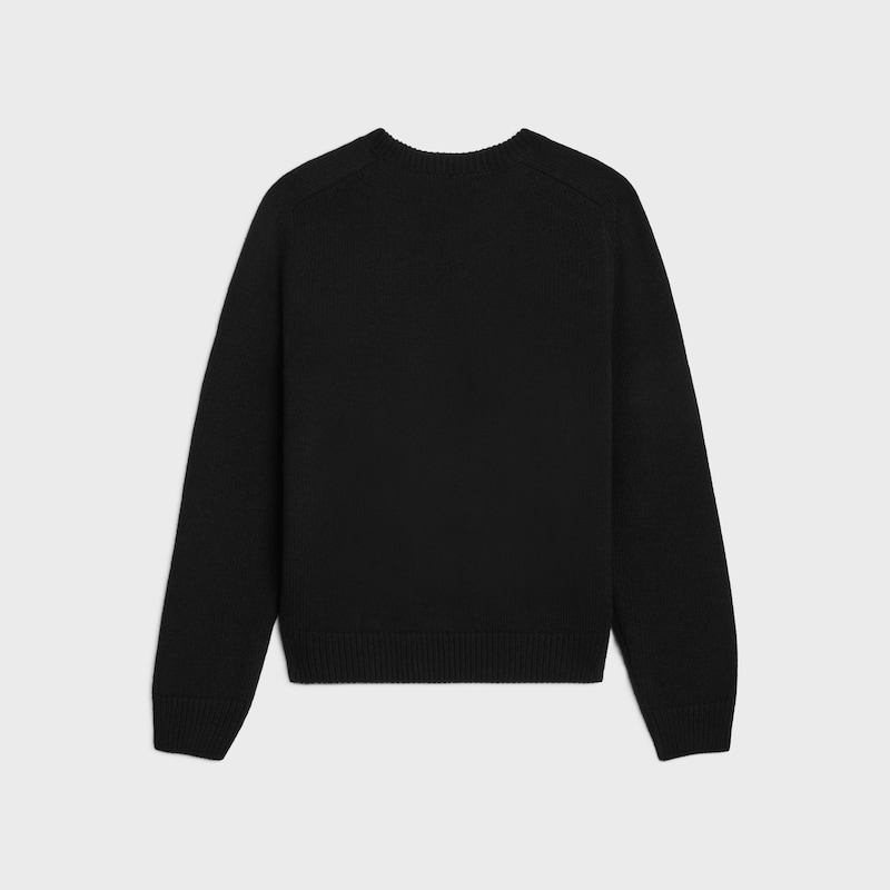crew neck sweater IN WOOL AND CASHMERE - BLACK -  - 1 | CELINE