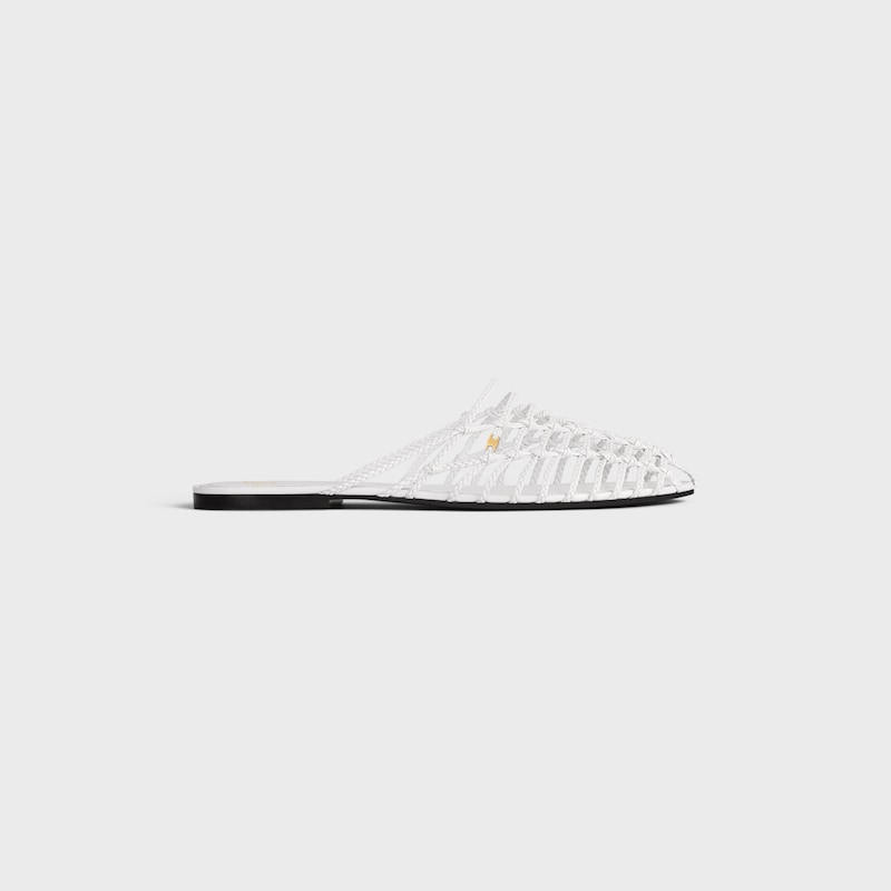 SCOOBIE BRAIDED MULE IN GOATSKIN - WHITE -  - 1 | CELINE