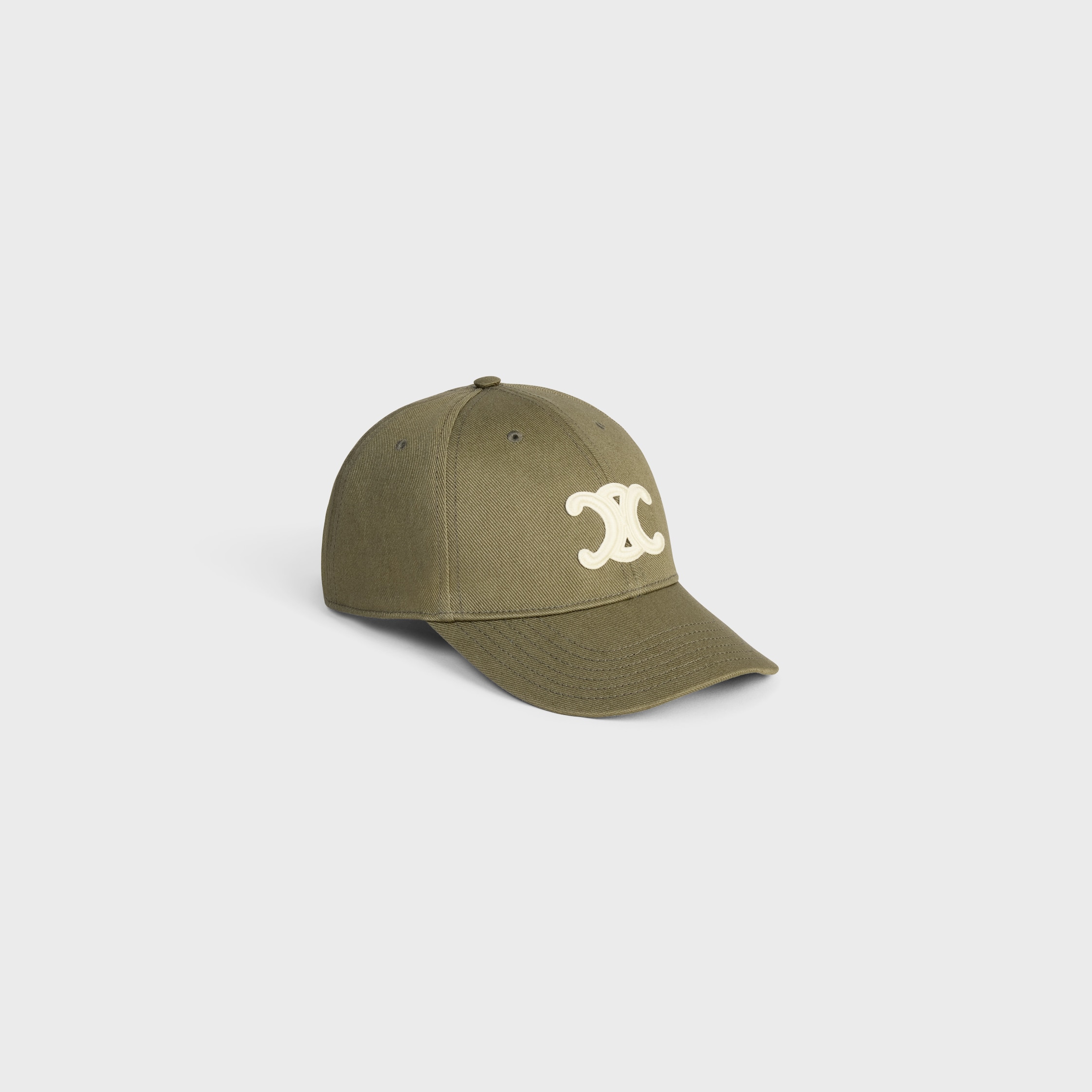 CELINE TRIOMPHE BASEBALL CAP 限定品　美品 triomphe baseball cap IN COTTON DRILL - VERT MOSS | CELINE