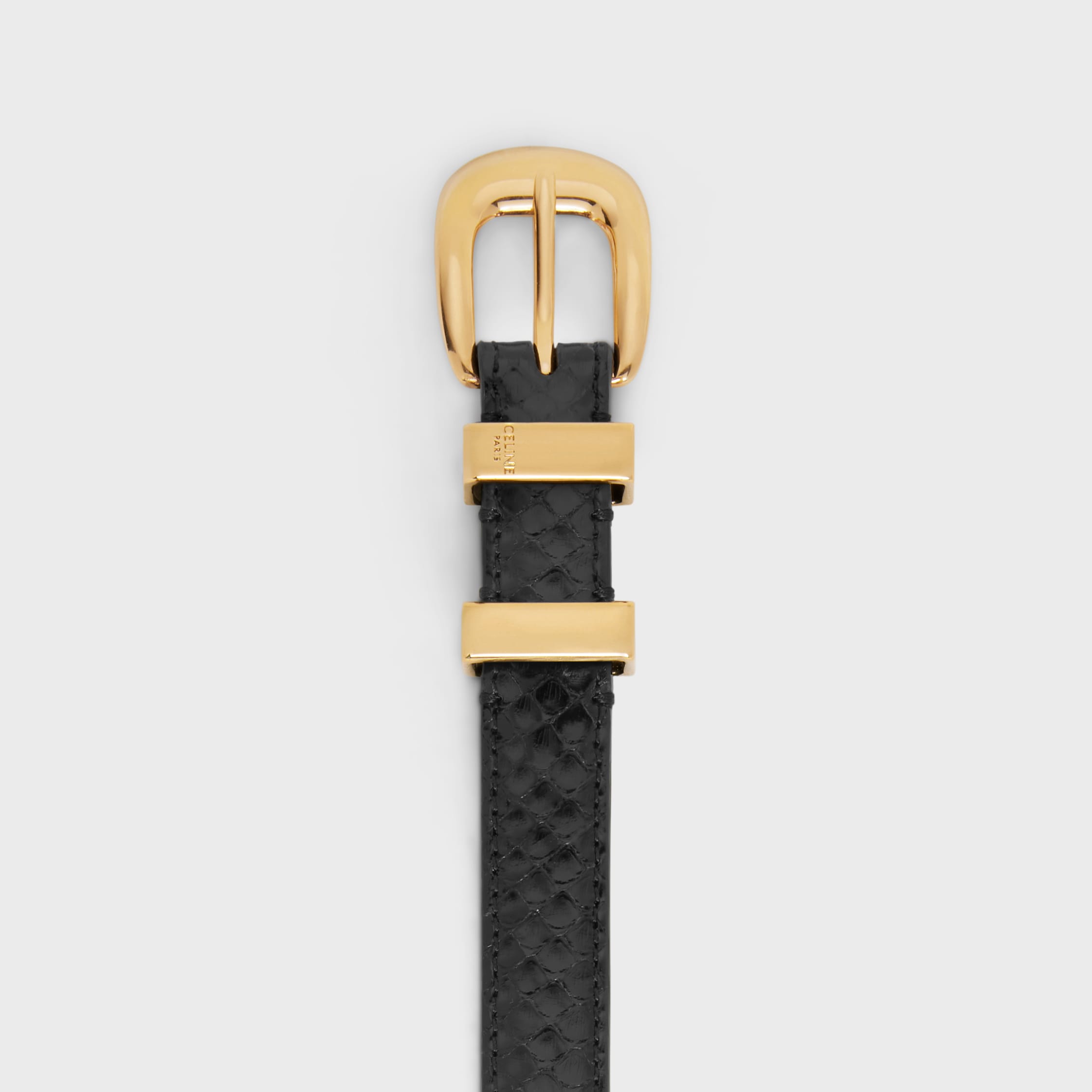 【CELINE】新作もセール！スモール WESTERN ベルト 18mm スモール 18MM ウエスタンベルト / パイソン - ブラック | CELINE