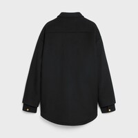 蠶型雙面羊絨外套式襯衫 - 黑色 -  - 2 | CELINE