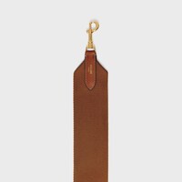 Long Strap in textile and calfskin - TAN - CHARMS AND ACCESSORIES - 1 | CELINE