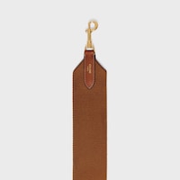 Long Strap in textile and calfskin - TAN - BAG CHARMS - 2 | CELINE
