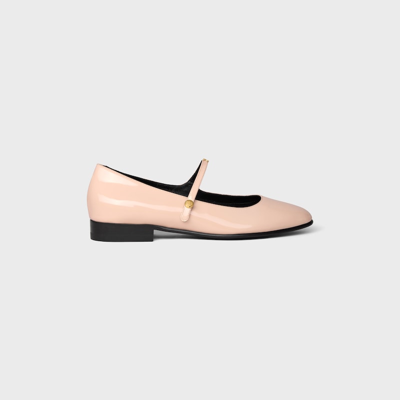 BALLERINE CITY EN CUIR DE VEAU BRILLANT - BLUSH -  - 1 | CELINE