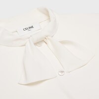 lavallière blouse in crêpe de soie and acetate - IVORY -  - 1 | CELINE