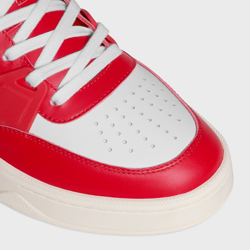 CT-09 CELINE TRAINER NIEDRIGER SCHNÜR-SNEAKER AUS KALBSLEDER UND MESH - ROT / WEISS -  - 1 | CELINE