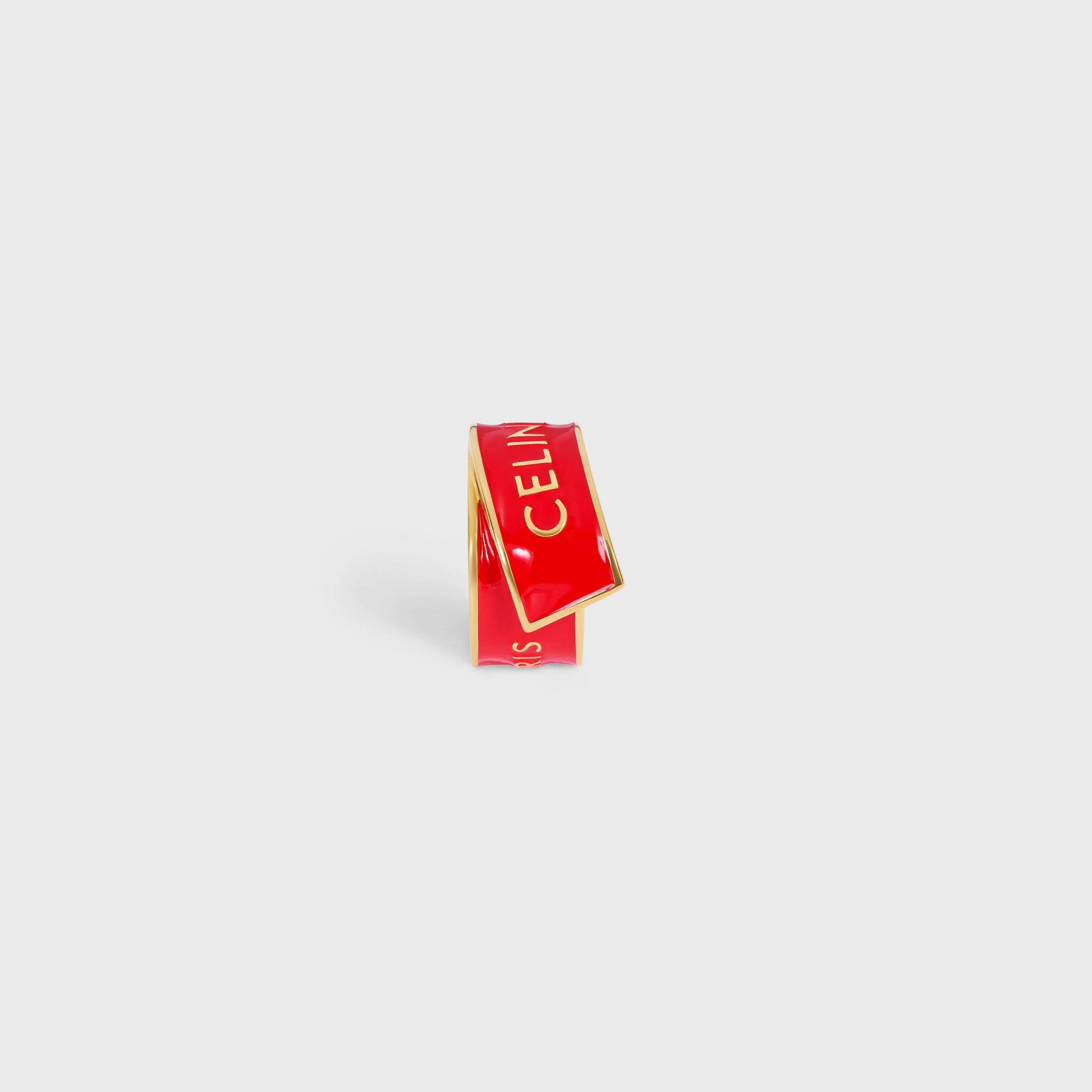 CELINE リボン リング / エナメル & ゴールドフィニッシュ ブラス
