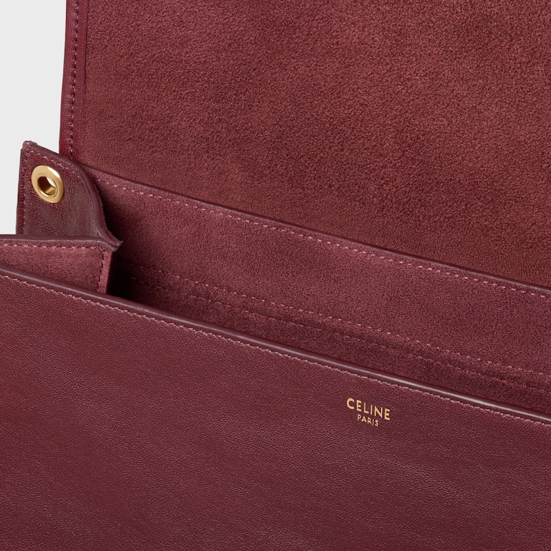 SOFT TRIOMPHE BESACE  IN SUPPLE SHINY LAMBSKIN - SYRAH - HOBO AND TOTE BAGS - 1 | CELINE