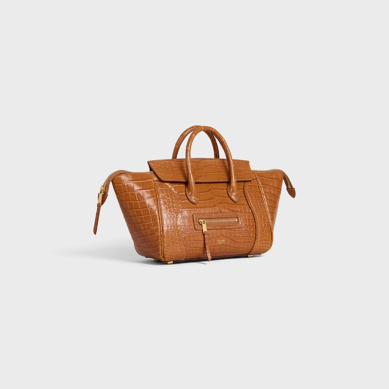 LITTLE LUGGAGE IN POROSUS CROCODILE - SOFT TAN - LUGGAGE - 1 | CELINE
