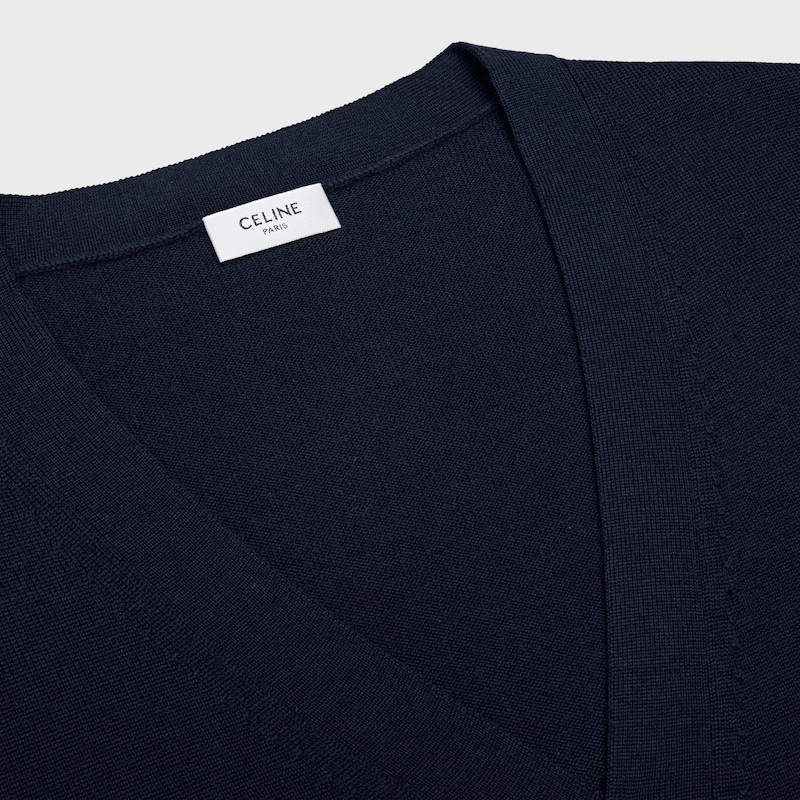 cardigan IN fine wool - NAVY -  - 1 | CELINE