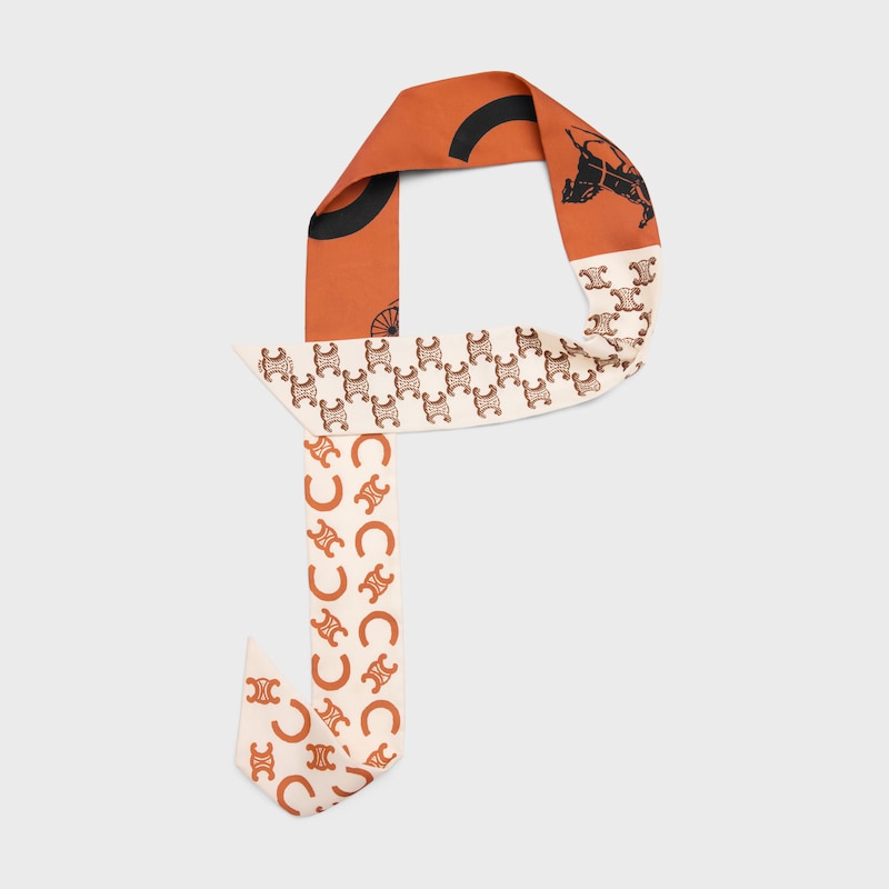 ribbon IN SILK TWILL - MANDARINE/VANILLA -  - 1 | CELINE