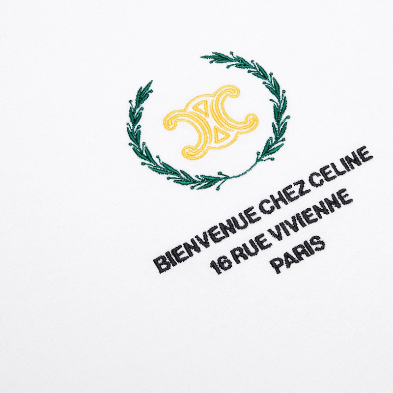 t-shirt IN cotton jersey - OFF WHITE/JAUNE -  - 1 | CELINE