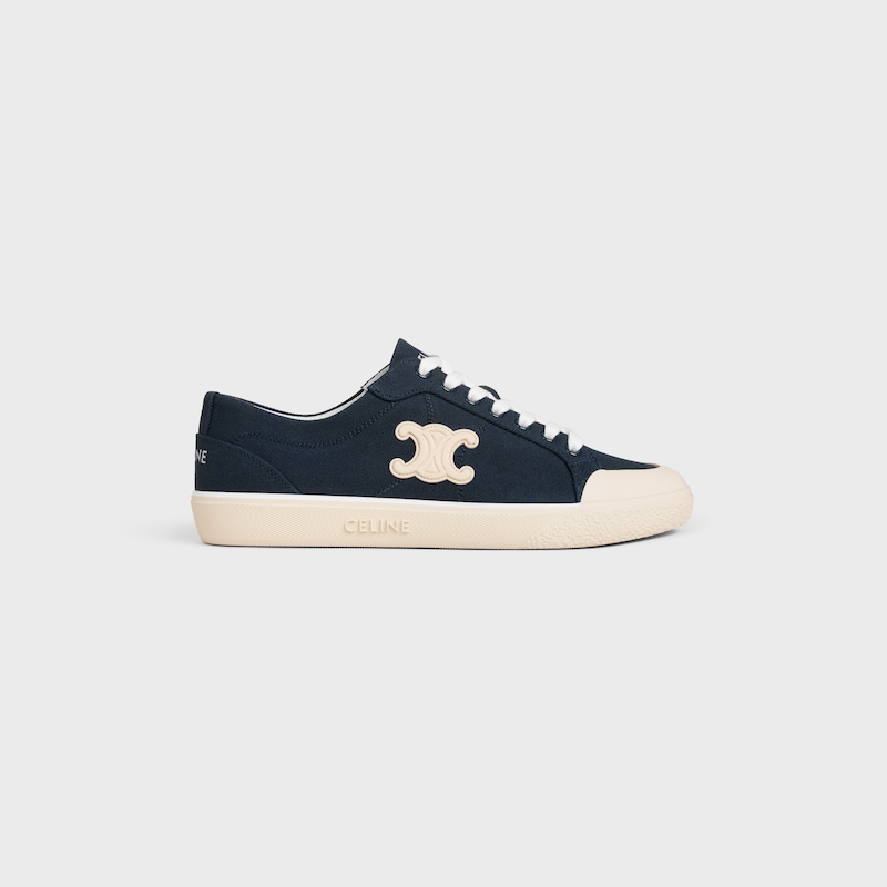 CELINE ALAN SNEAKERS WITH TRIOMPHE IN CANVAS - NAVY -  - 1 | CELINE