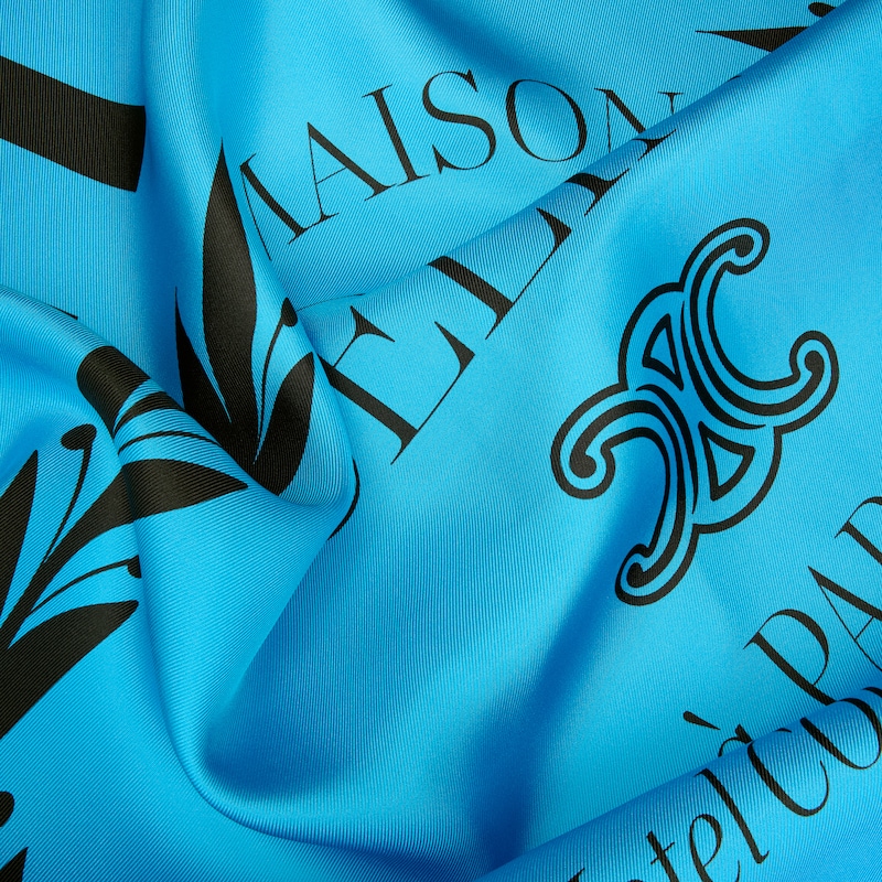 square IN silk twill - TURQUOISE/BLACK -  - 1 | CELINE