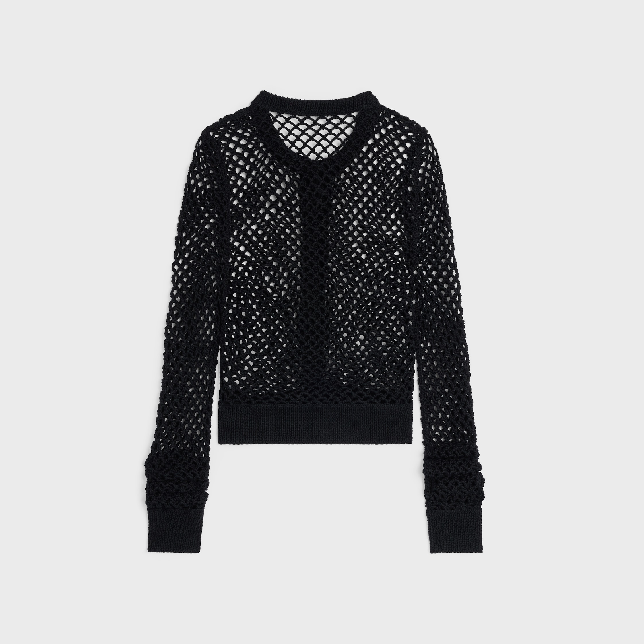 cardigan IN cotton crochet - BLACK | CELINE