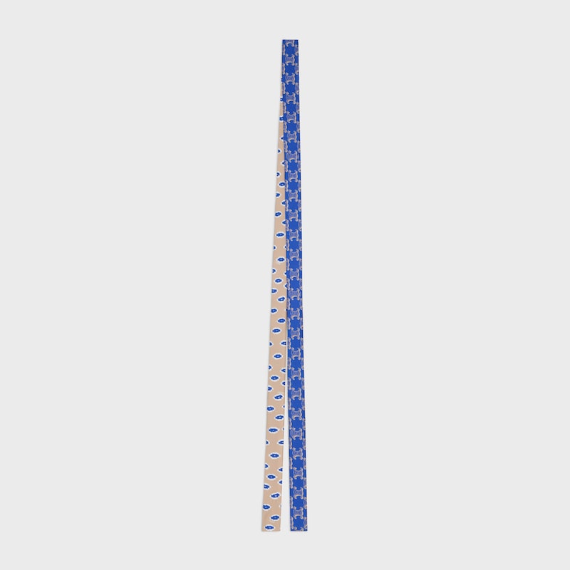 ribbon IN SILK TWILL - BEIGE/BLUE -  - 1 | CELINE