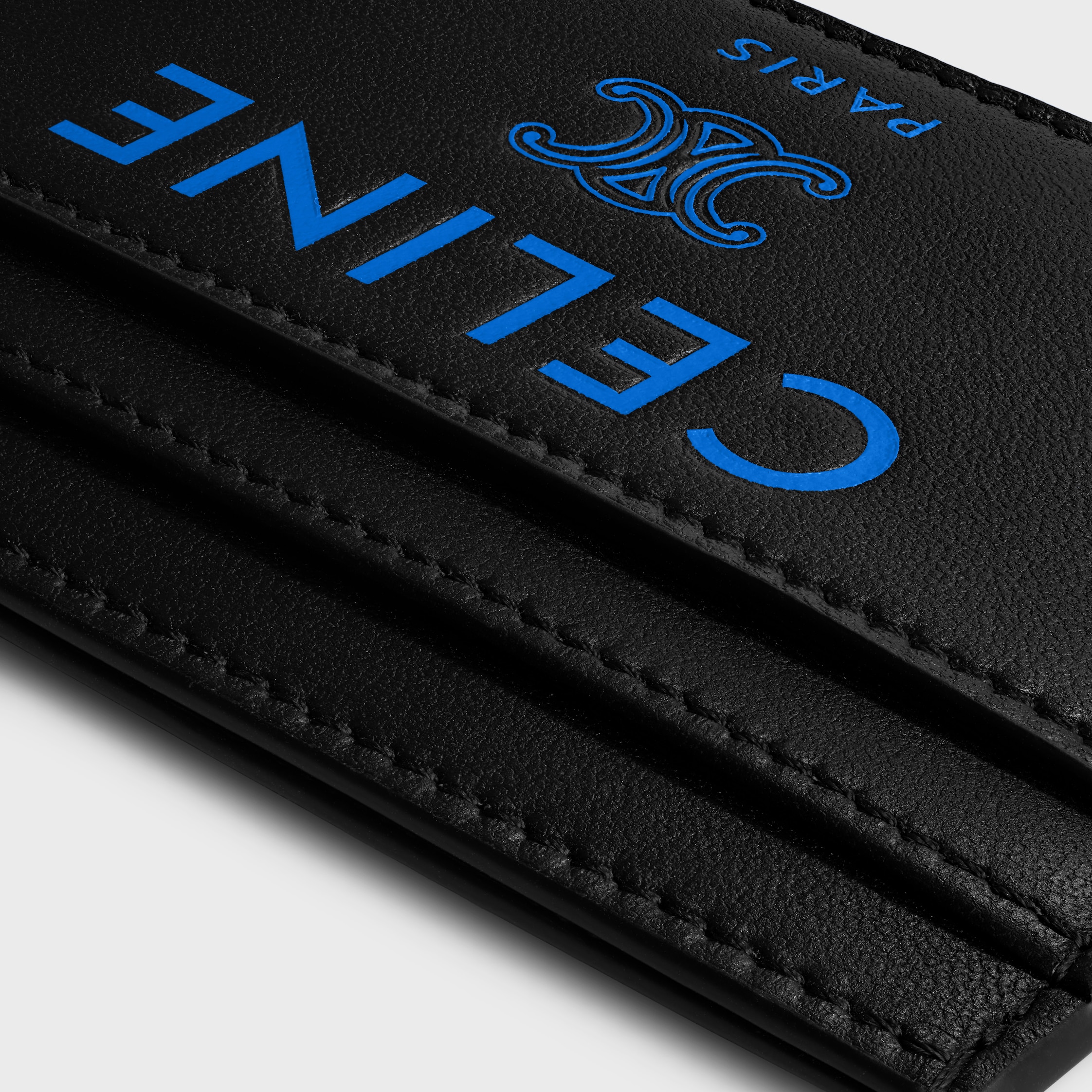 CARD HOLDER IN SMOOTH LAMBSKIN - BLACK / ULTRA BLUE | CELINE