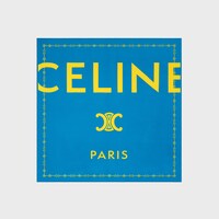 square IN silk twill - TEAL/YELLOW -  - 1 | CELINE