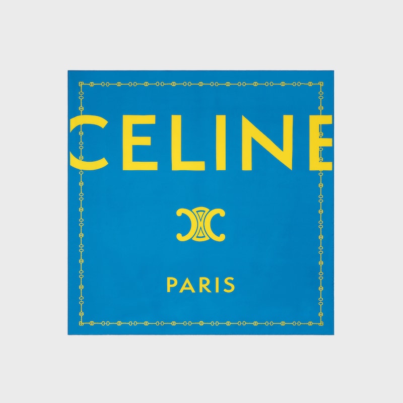 square IN silk twill - TEAL/YELLOW -  - 1 | CELINE