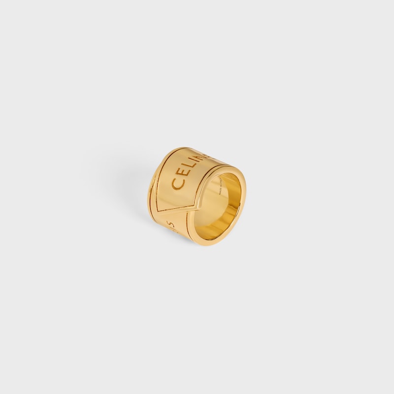 CELINE RIBBON LARGE RING IN BRASS WITH GOLD FINISH - GOLD -  - 1 | CELINE