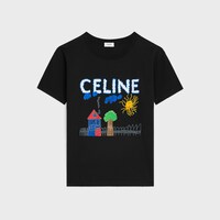 標準剪裁T恤 - 黑色 / 拼色 -  - 1 | CELINE