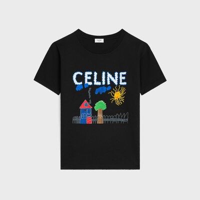 레귤러 티셔츠 - 코튼 저지 - 블랙/멀티컬러 -  - 2 | CELINE