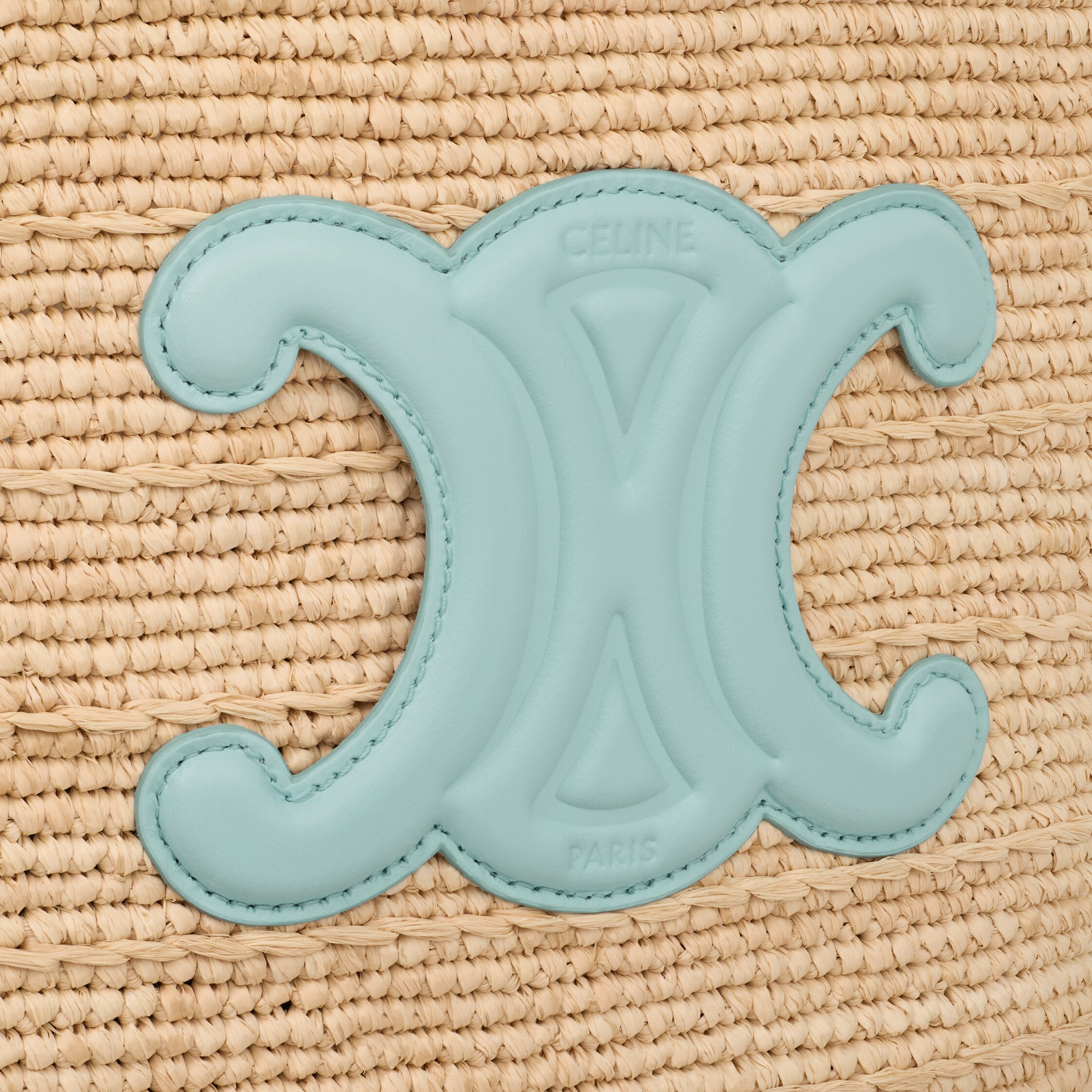 TEEN SUPPLE CELINE CLASSIC PANIER in Raffia and calfskin