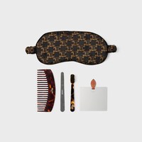 Travel kit in Triomphe Canvas and calfskin - TAN - CELINE MAISON - 1 | CELINE