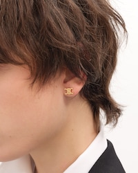 Triomphe Studs in Brass with Gold Finish - GOLD - GIFT FINDER - 2 | CELINE