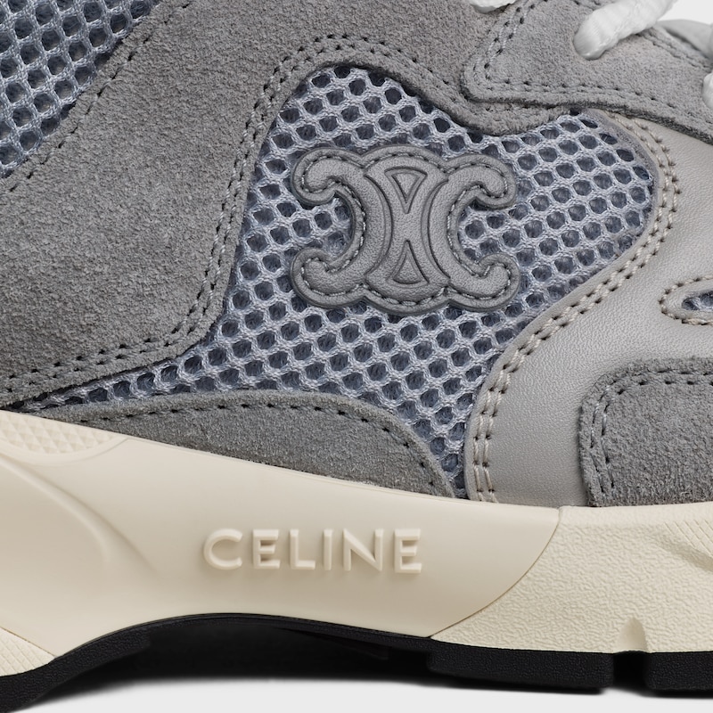 RUNNER SNEAKER IN CALFSKIN, SUEDE CALFSKIN AND MESH - GREY / ECRU -  - 1 | CELINE