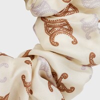 Celine Triomphe Couture桑蠶絲及金色飾面黃銅髮圈 - 拼色 / 金色 -  - 1 | CELINE