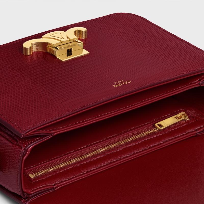 Teen Triomphe Bag in lizard - LIGHT BURGUNDY - TRIOMPHE - 1 | CELINE