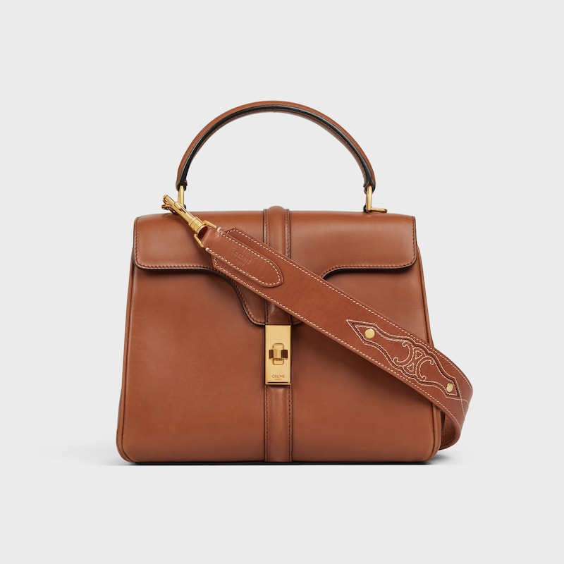 刺绣牛皮革细肩带 - 棕黄色 - 手袋吊飾 - 1 | CELINE